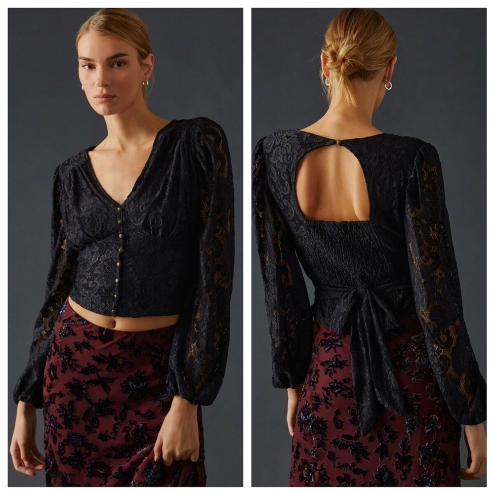 By Anthropologie Balloon-Sleeve Blouse